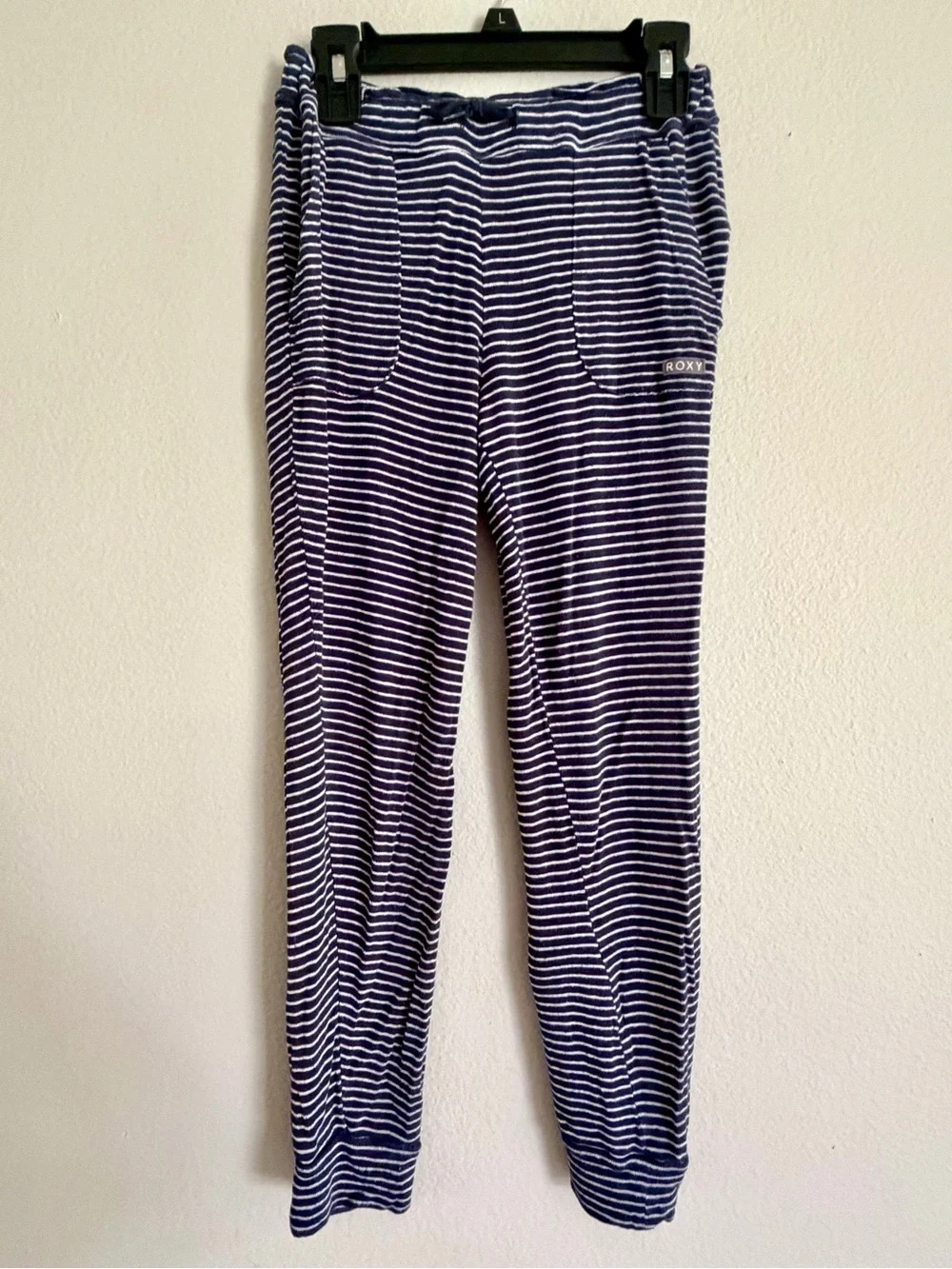 Roxy Kids Navy and White Striped Jogger Pants